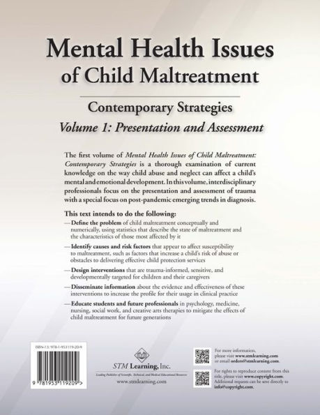 Mental Health Issues of Child Maltreatment: Contemporary Strategies, Volume 1: Presentation and Assessment