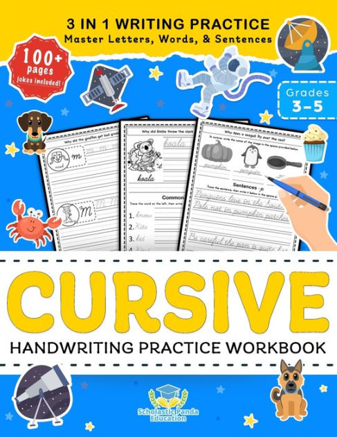 Cursive Handwriting Practice Workbook for 3rd 4th 5th Graders: Cursive ...