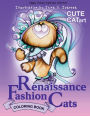 Renaissance fashion cats. Coloring book: Cute cat art