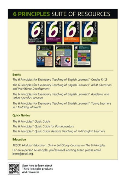 The 6 Principles for Exemplary Teaching of English Learnersï¿½: Grades K-12, Second Edition