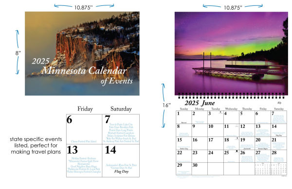 2025 Minnesota of Events Wall Calendar