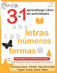 Title: 3 in 1 Learning Activity Book - Letters, Numbers and Shapes Ages 2-5, Grade Kindergarten -1st, Author: Shades Of You Toy Store