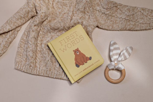First Words with Cute Embroidered Friends: A Padded Board Book for Infants and Toddlers featuring First Words and Adorable Embroidery Pictures