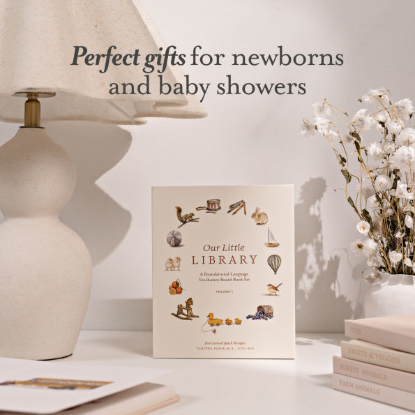 Our Little Library: A Foundational Language Vocabulary Board Book Set for Babies, Including Farm & Forest Animals, Fruits & Veggies, Toys & More