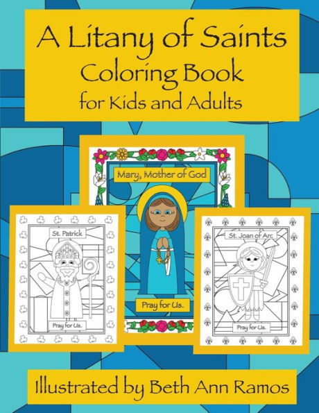 A Litany of Saints Coloring Book for Kids and Adults