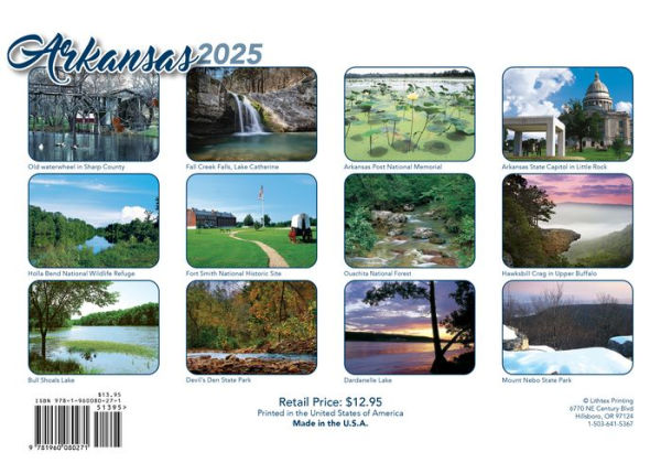 2025 Explore Arkansas calendar