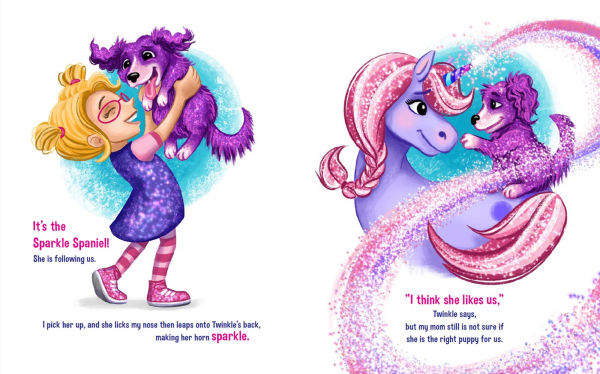 Lucy and Her Unicorn Get a Sparkle Puppy