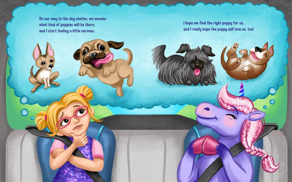 Lucy and Her Unicorn Get a Sparkle Puppy