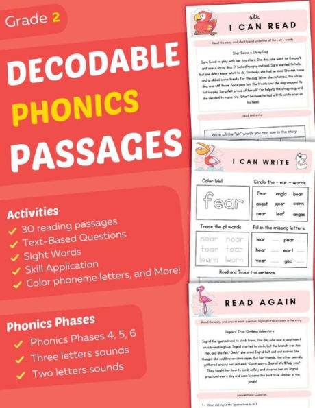 Decodable Phonics Passages Grade 2: Strengthen Reading and Comprehension Skills for Kids, Fun and Engaging Decodable Texts and More with Phonics and Sounds Phases 4, 5, 6 (Comprehension Passages Book Ages 7-8 )