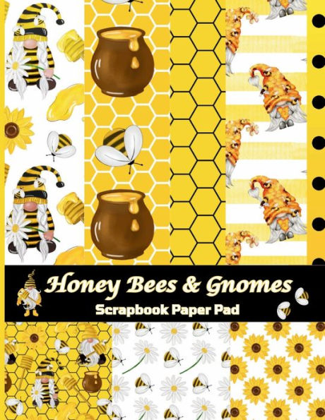 Honey Bees & Gnomes Scrapbook Paper Pad: 23 Sheets Of Bee Pattern Paper/Printed Double-Sided