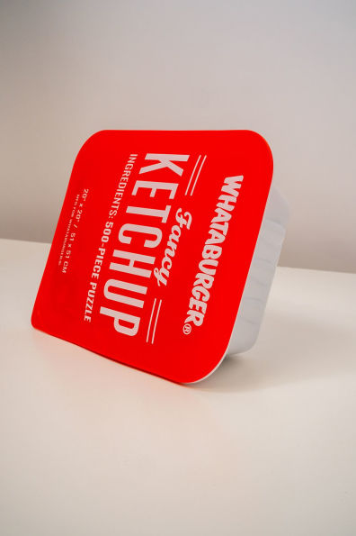Whataburger Fancy Ketchup Puzzle: 500-Piece Puzzle in a Large Collectible Whataburger Dipping Sauce Container