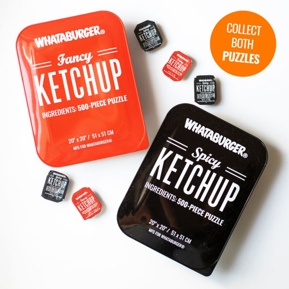 Whataburger Spicy Ketchup Puzzle: 500-Piece Puzzle in a Large Collectible Whataburger Dipping Sauce Container