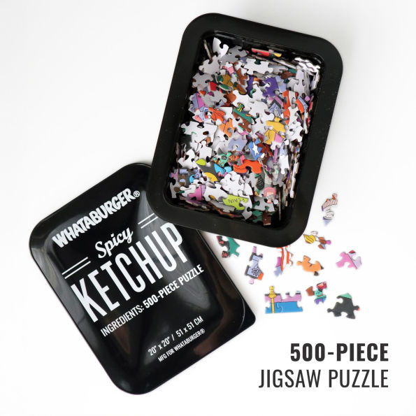 Whataburger Spicy Ketchup Puzzle: 500-Piece Puzzle in a Large Collectible Whataburger Dipping Sauce Container