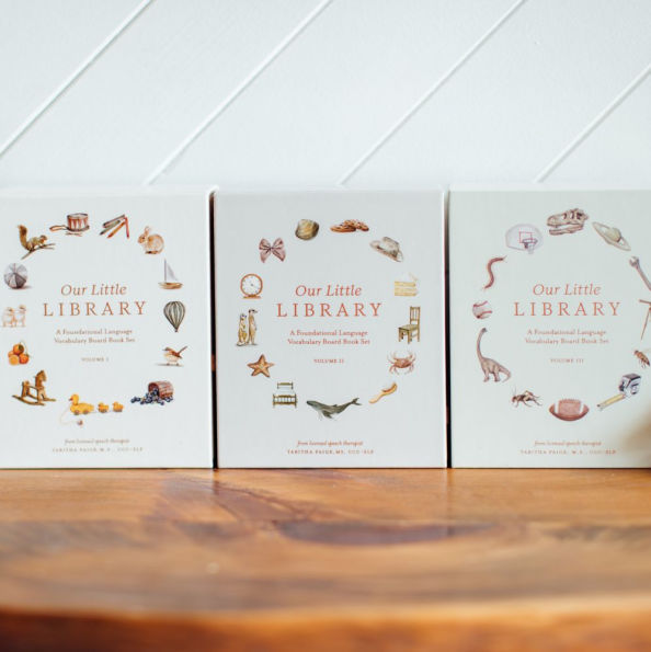 Our Little Library Vol. 3: A Foundational Language Vocabulary Board Book Set for Babies, Including Bugs, Dino saurs, Sports, Space, and Trucks