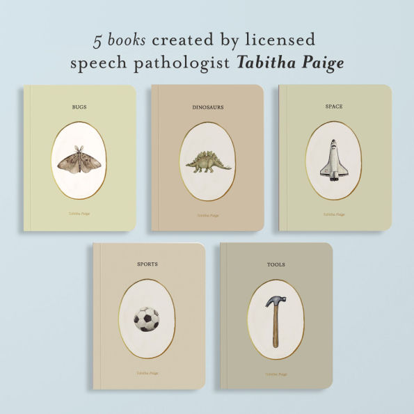 Our Little Library Vol. 3: A Foundational Language Vocabulary Board Book Set for Babies, Including Bugs, Dino saurs, Sports, Space, and Trucks