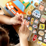Alternative view 6 of Little Foodies Reusable Sticker Play Set: 30+ Reusable Whataburger Food Stickers and 2 Fold-Out Play & Go Scenes