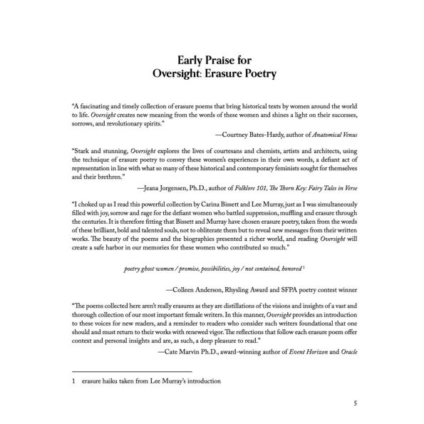 Oversight: Erasure Poetry