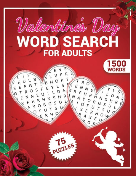 Valentine's Day Word Search for Adults: 75 Relaxing Puzzles for Teens and Seniors Large Print Cozy Up
