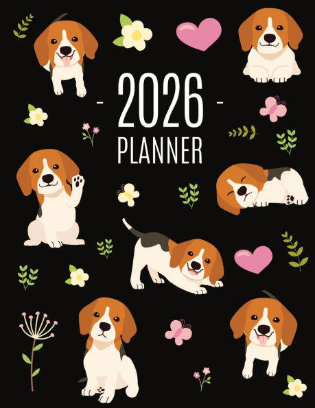 Beagle Planner 2026: Cute Daily Organizer (12 Months) Pretty Scheduler With Friendly Pooch