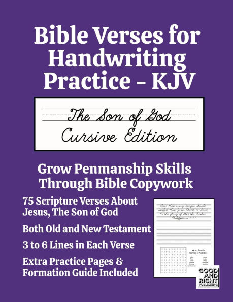 Bible Verses for Handwriting Practice - KJV: The Son of God Cursive Edition