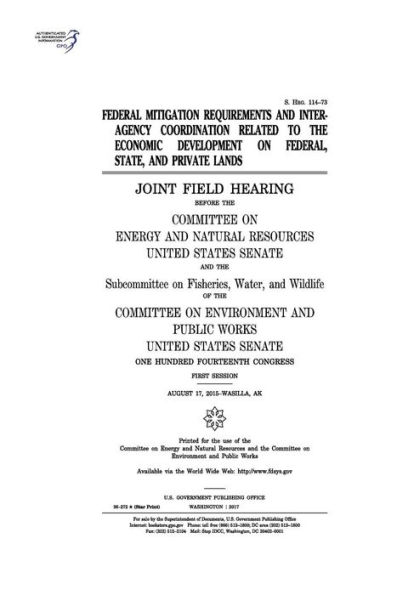 Federal mitigation requirements and interagency coordination related to the economic development on federal