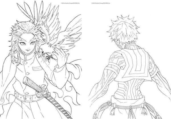 Demon Slayer Squad Coloring Page · Creative Fabrica