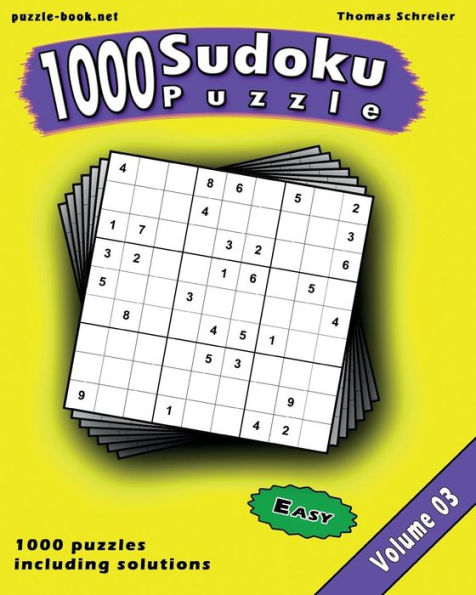Sudoku: 1000 Easy 9x9 Sudoku