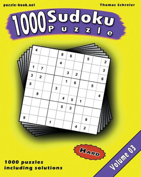 Sudoku: 1000 Hard 9x9 Sudoku, Vol. 3