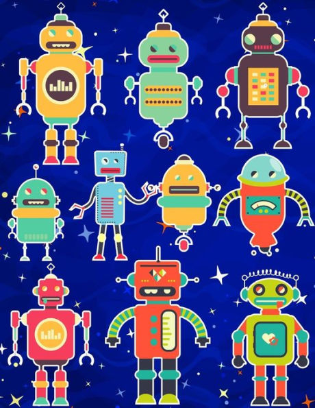 Robots Sticker Album For Boys: 100 Plus Pages For PERMANENT Sticker Collection, Activity Book For Boys - 8.5 by 11