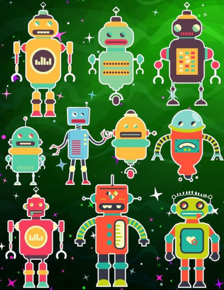 Robots Sticker Album For Boys: 100 Plus Pages For PERMANENT Sticker Collection, Activity Book For Boys - 8.5 by 11