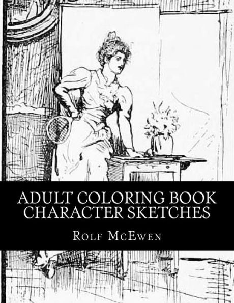 Adult Coloring Book - Character Sketches