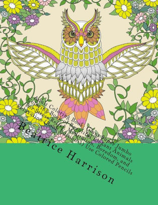 Adult Coloring Book Giant Super Jumbo Of Beautiful Elegant Animals For Stress Relief