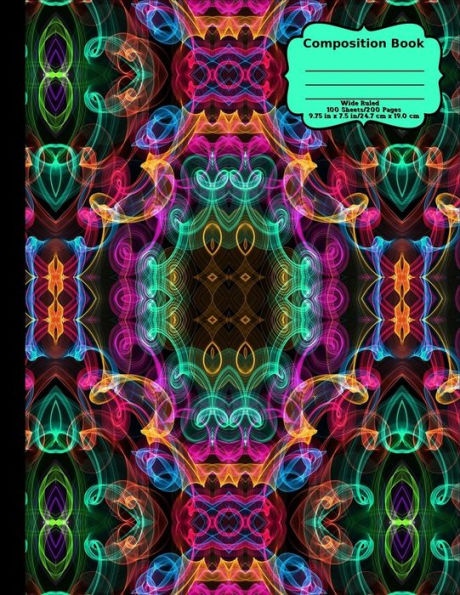 Abstract Curly Cues Composition Notebook, Wide Ruled, 100 Sheets/200 Pages, 8.5