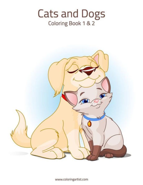 Cats and Dogs Coloring Book 1 & 2