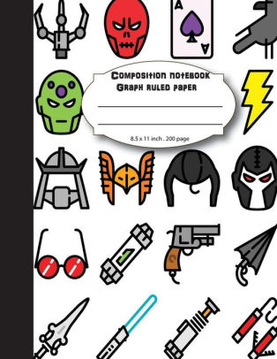 composition notebook graph ruled paper 8 5 x 11 200 page 4x4 grid