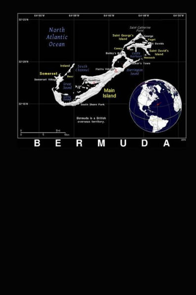 Modern Day Map of the Island Nation Bermuda Journal: Take Notes, Write Down Memories in this 150 Page Lined Journal