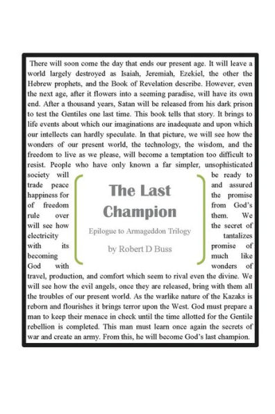 The Last Champion: Epilogue to Armageddon Trilogy