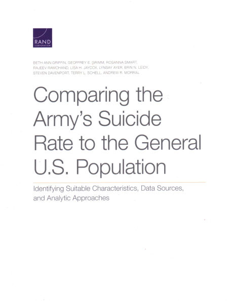 Comparing the Army's Suicide Rate to the General U.S. Population: Identifying Suitable Characteristics, Data Sources, and Analytic Approaches