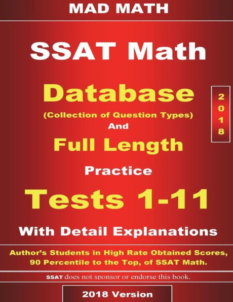 2018 SSAT Database and 11 Tests