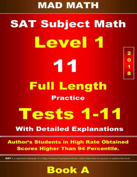 2018 SAT Subject Level 1 Book A Tests 1-11