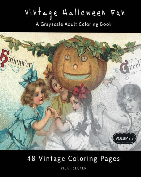 Vintage Halloween Fun: A Grayscale Adult Coloring Book