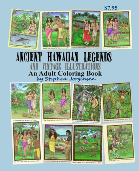 Ancient Hawaiian Legends and Vintage Illustrations: an Adult Coloring Book