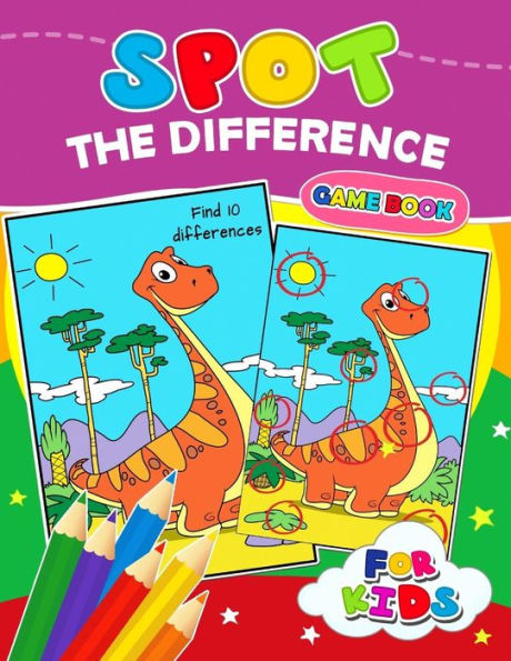 Spot The Difference Game book for kids: Coloring Puzzles Activity Book for Boy, Girls, Kids Ages 2-4,3-5,4-8