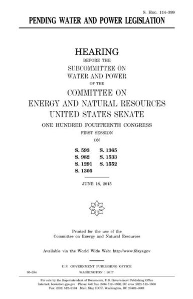 Pending water and power legislation