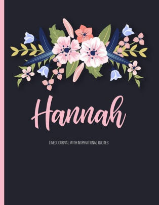 Hannah Personalized Floral Journal With Pink Gold Lettering Name Initials 8 5x11 Journal Notebook With 110 Inspirational Quotes Journals To Write