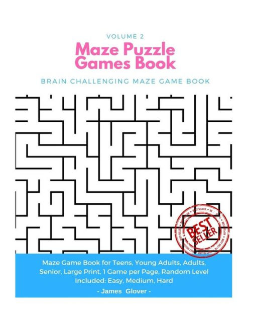 Maze Puzzle Games Book: Brain Challenging Maze Game Book for Teens ...