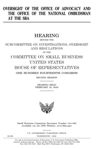 Oversight of the Office of Advocacy and the Office of the National Ombudsman at the SBA