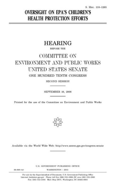 Oversight on EPA's children's health protection efforts
