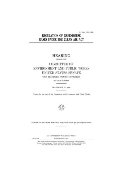 Regulation of greenhouse gases under the Clean Air Act