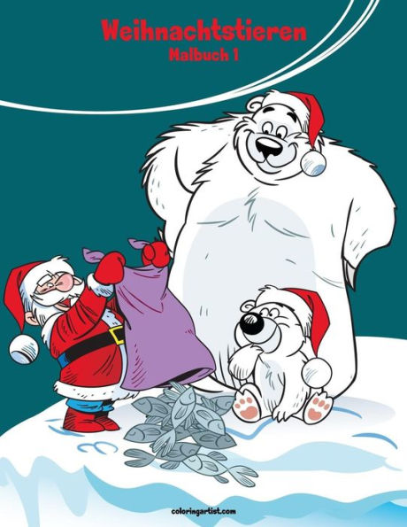 Malbuch mit Weihnachtstieren 1